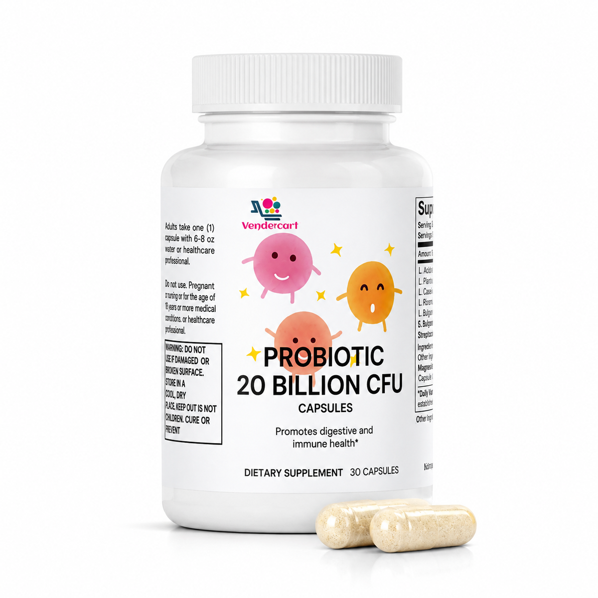 Probiotic 20 Billion CFU – 13 Strains for Gut Health & Immune Support | 30 Vegan Capsules
