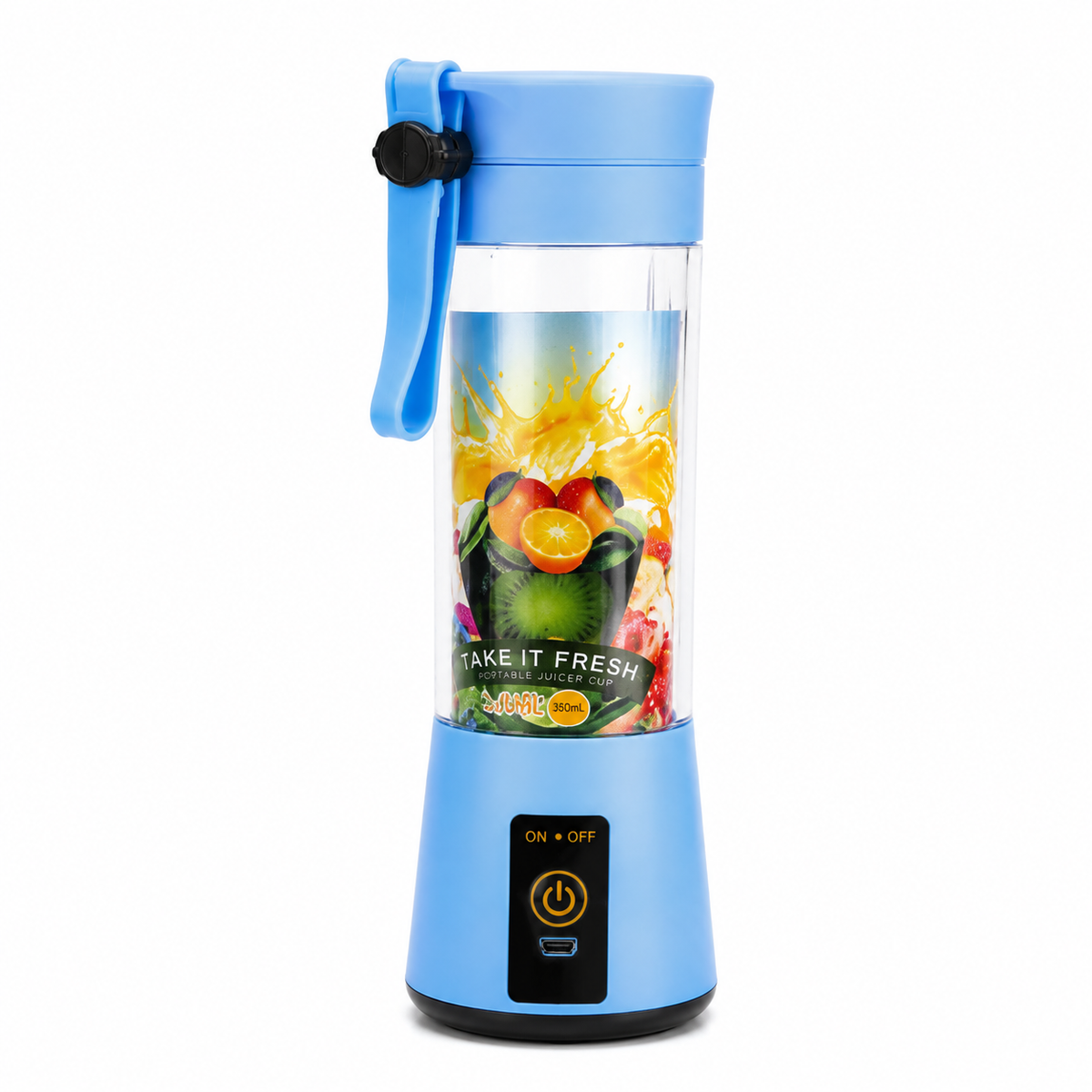 Portable Electric Mini Juicer Blender – 6-Blade USB Rechargeable Smoothie Cup (380ML)
